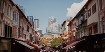 people near building