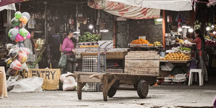 Bustling street market in Baguio City, showcasing local commerce and daily life.